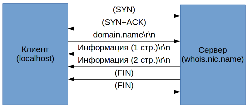 Процесс получения информации о доменном имени