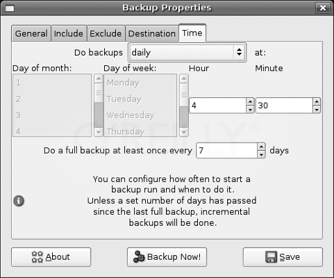Ubuntu Hacks. Планирование времени создания резервных копий