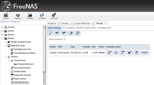 Управление разделами FreeNAS