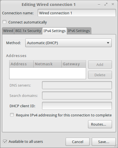 Установка Dhcp-клиента в Ubuntu