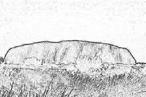 Uluru на рассвете после применения эффекта charcoal