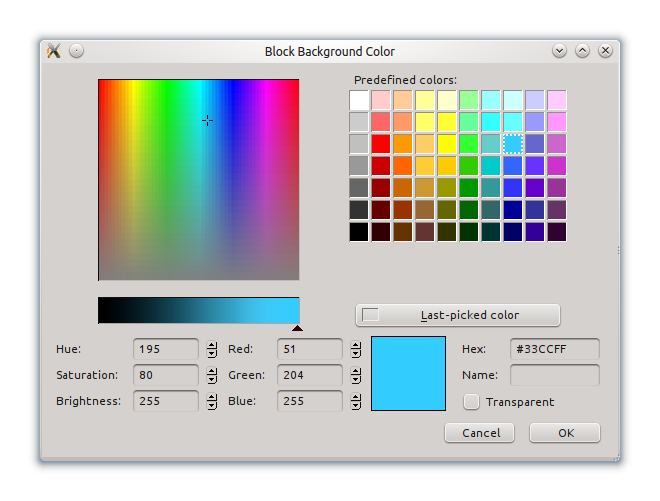 Окно выбора цвета