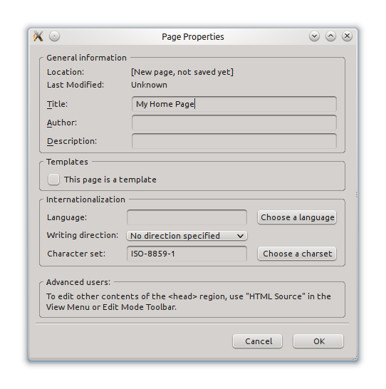 Заголовок страницы