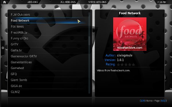 XBMC - Food Network