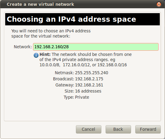 создание небольшой подсети