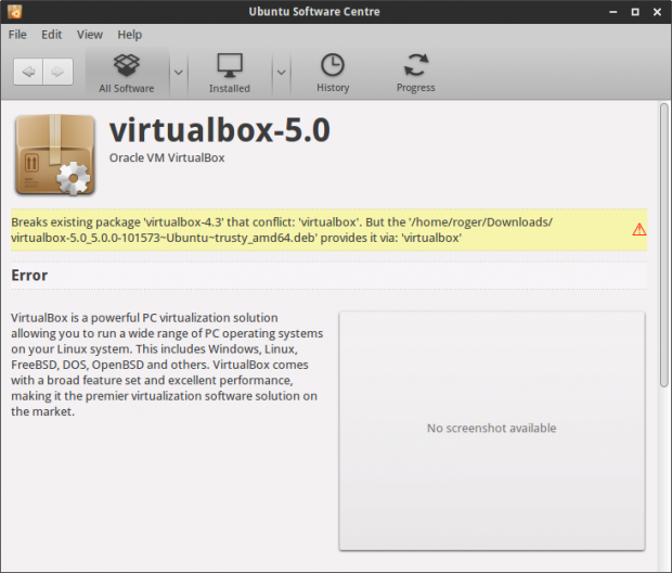 конфликт версий VirtualBox