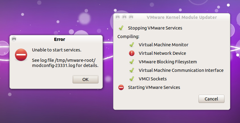 Ошибка при запуске VMware Player 4.03 в Ubuntu 12.04