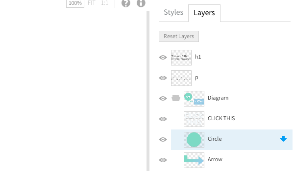 Слои в отдельной вкладке Слои в отдельной вкладке