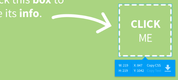 Размеры и координаты элемента Размеры и координаты элемента