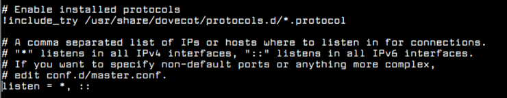 настройка Dovecot