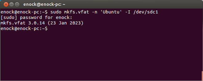 завершение форматирования