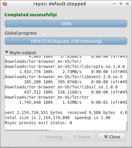 сообщение Completed successfully
